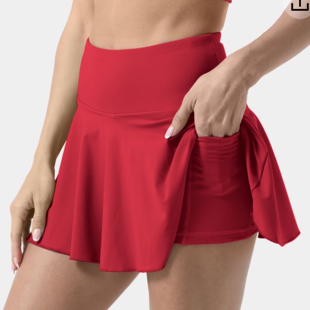 Red HALARA Everyday Tennis Skirt